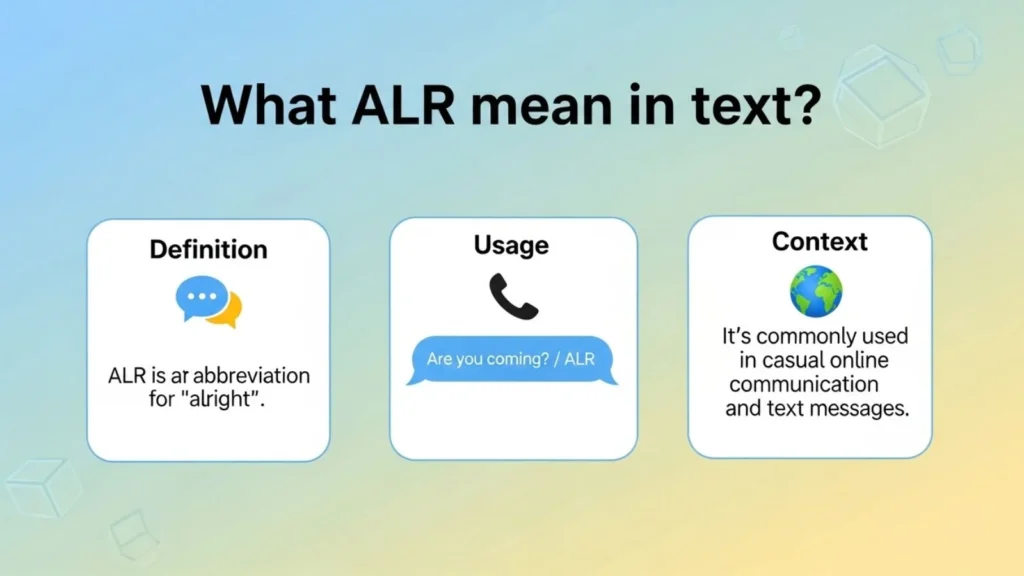 what alr mean in text