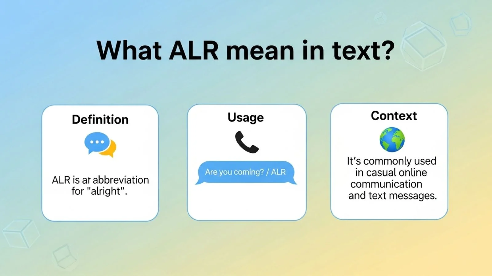 what alr mean in text