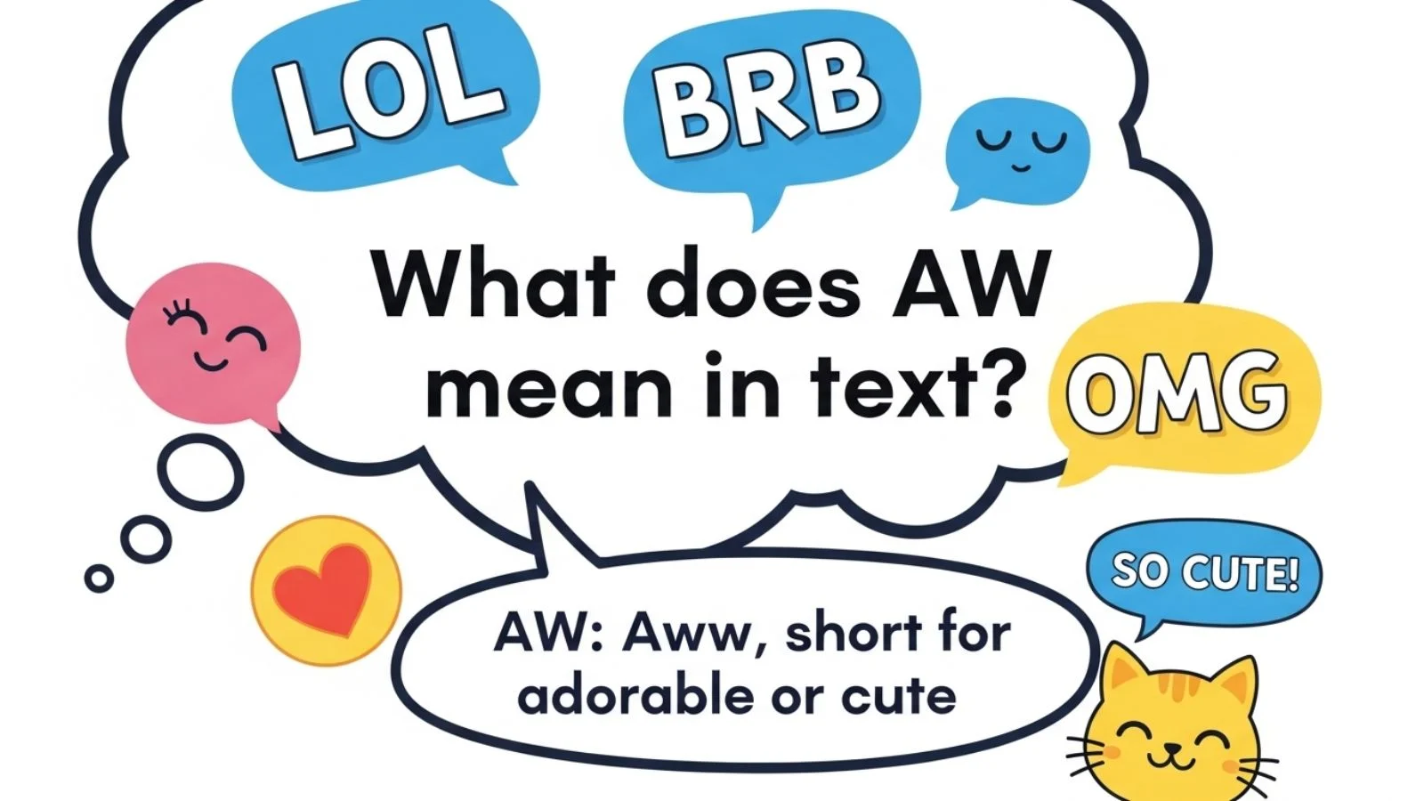 what does aw mean in text