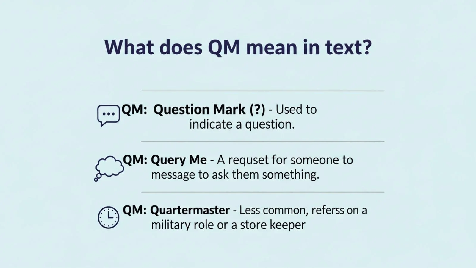what does qm mean in text