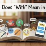 what does with mean in text