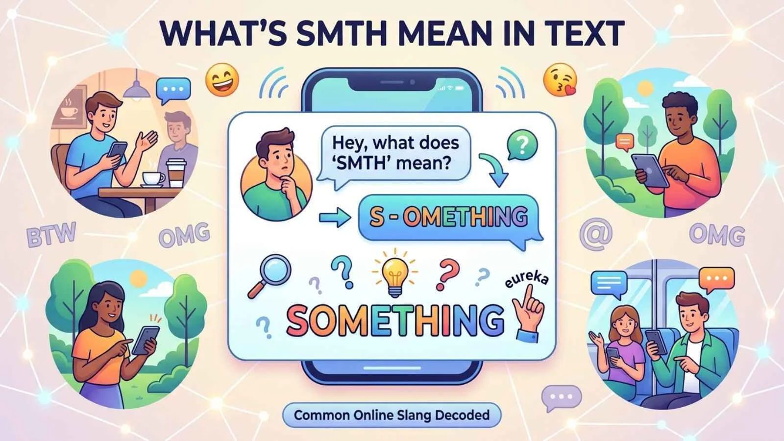 whats smth mean in text