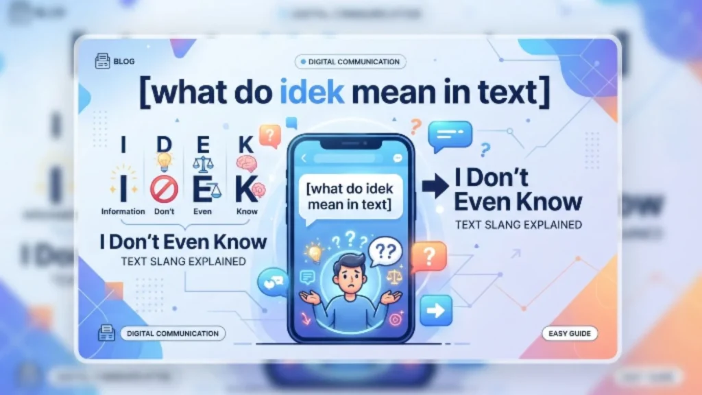 what do idek mean in text