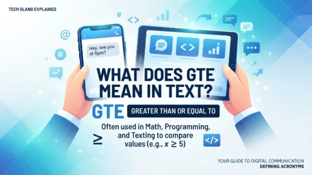 what does gte mean in text