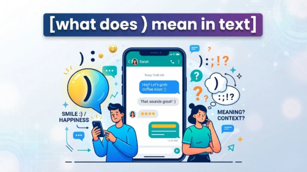 what does ) mean in text