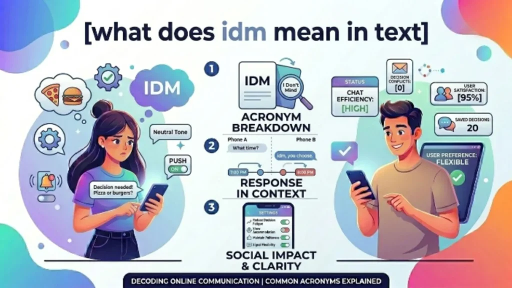 what does idm mean in text